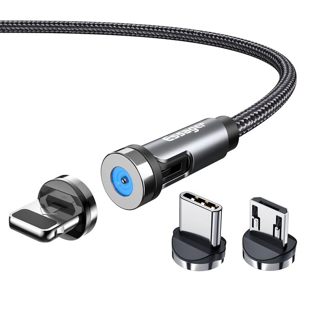 1 Plug iOS + Tipo C + Micro + Cabo